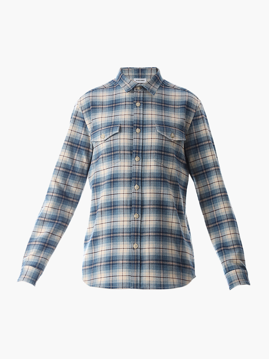 Check Cotton Shirt - Light Blue