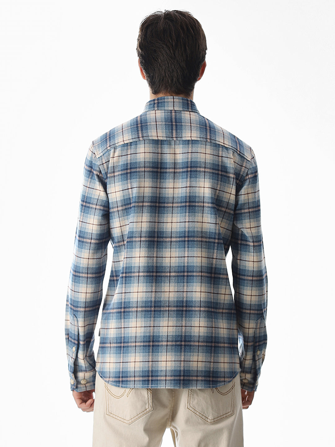 Check Cotton Shirt - Light Blue