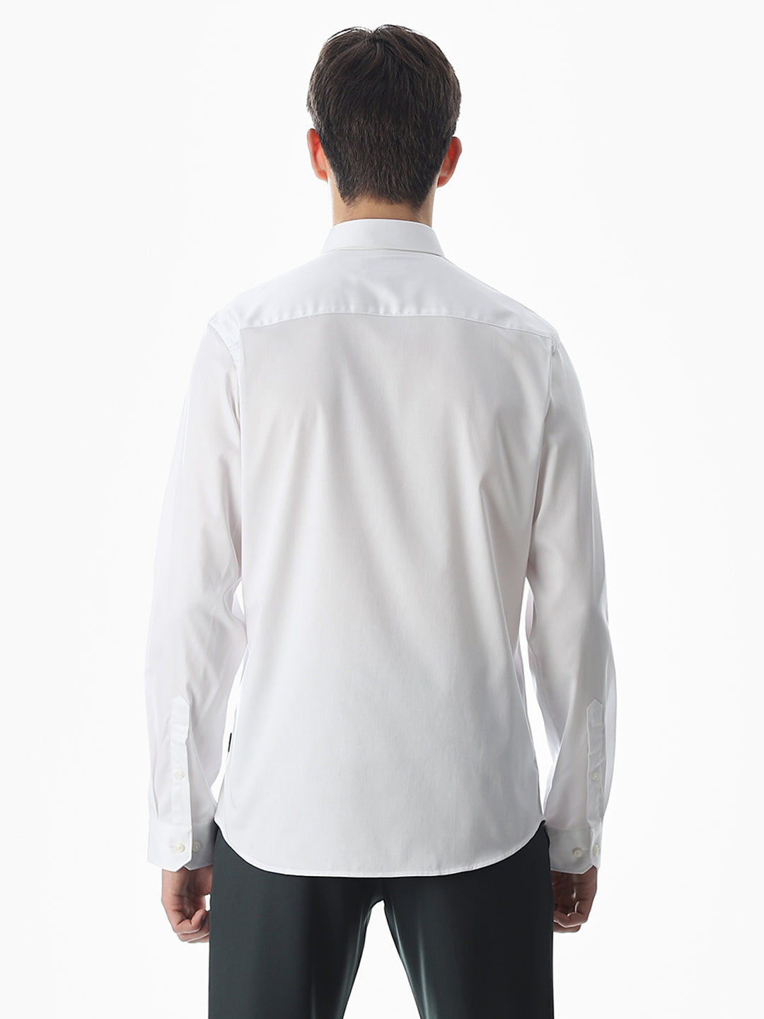 Stretch Slim Fit Full Sleeves Shirt - White