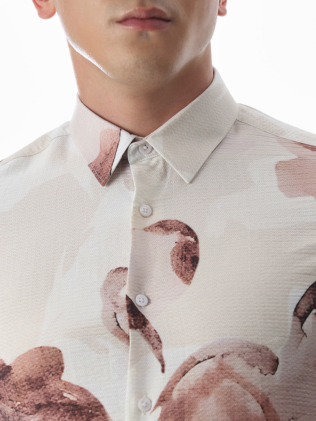 Dobby Printed Slim Fit Shirt