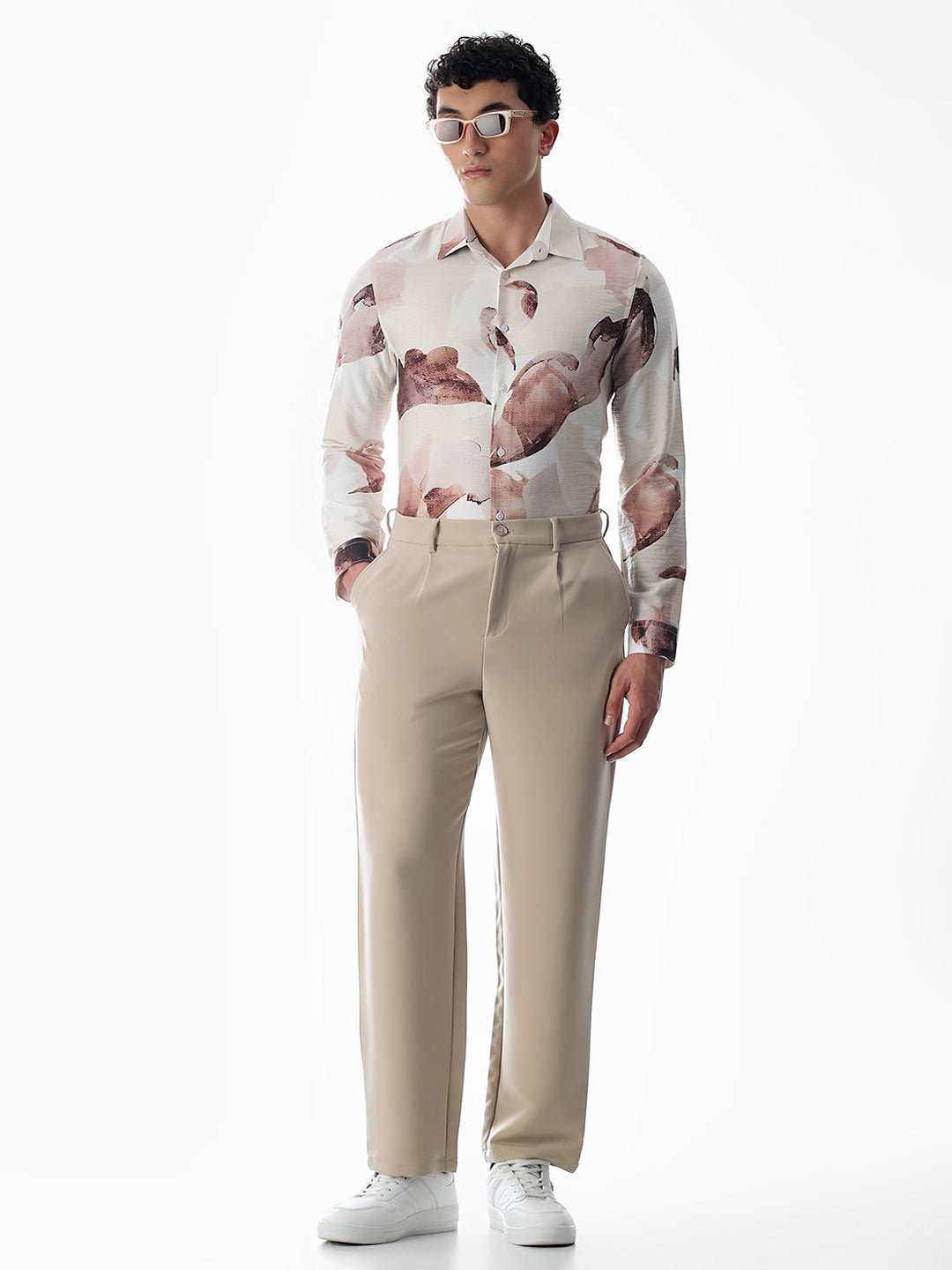 Dobby Printed Slim Fit Shirt