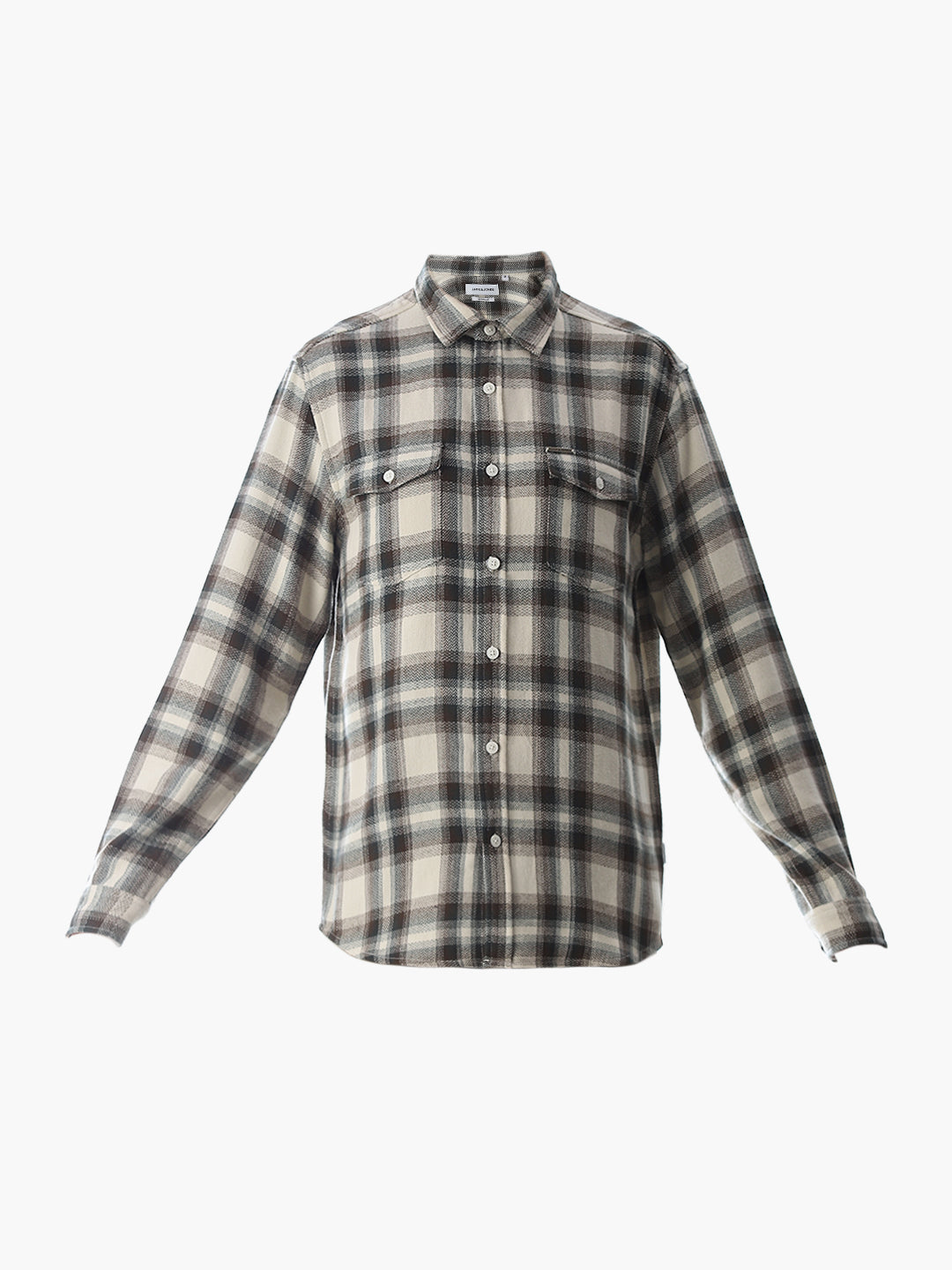 Beige Check Cotton Shirt