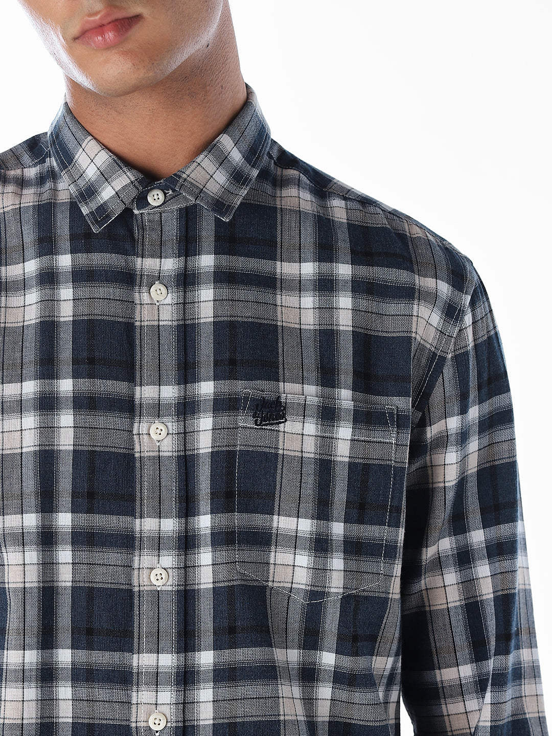 Blue Check Full Sleeves Shirt