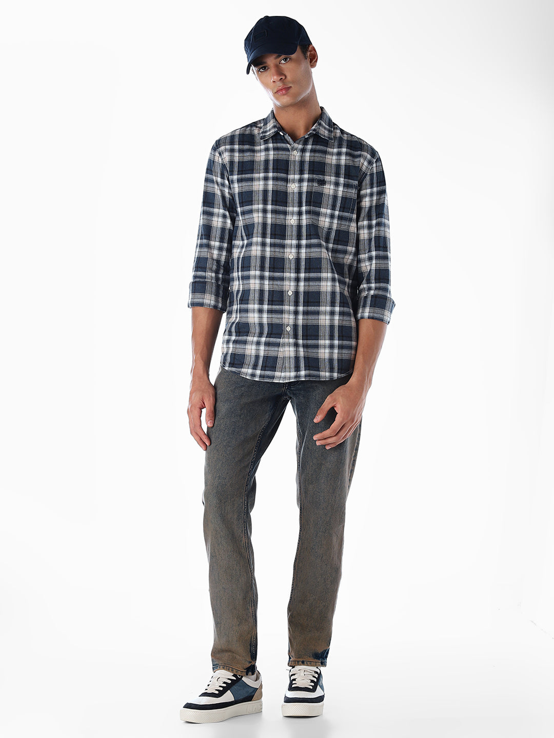 Blue Check Full Sleeves Shirt