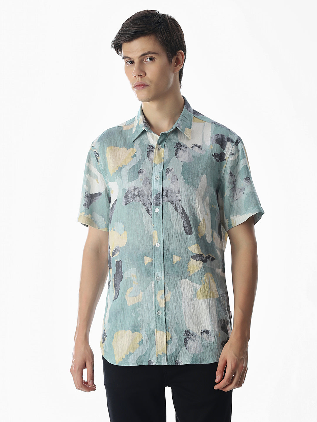 Comfort Fit Printed Shirt - Green
