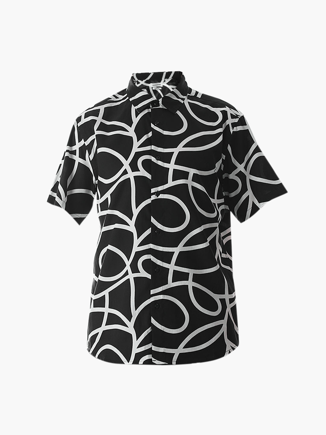 Regular Fit Black Printed Shirt