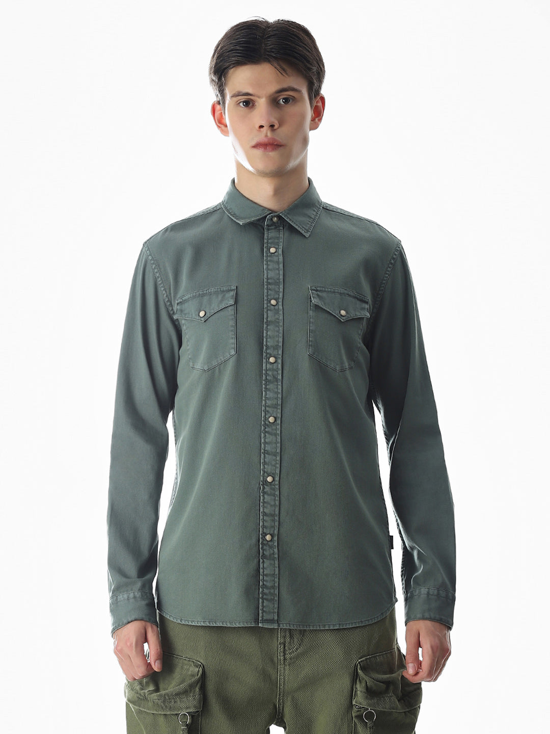 2 Patch Pocket Green Shirt