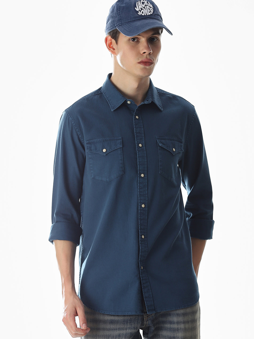 2 Patch Pocket Blue Shirt