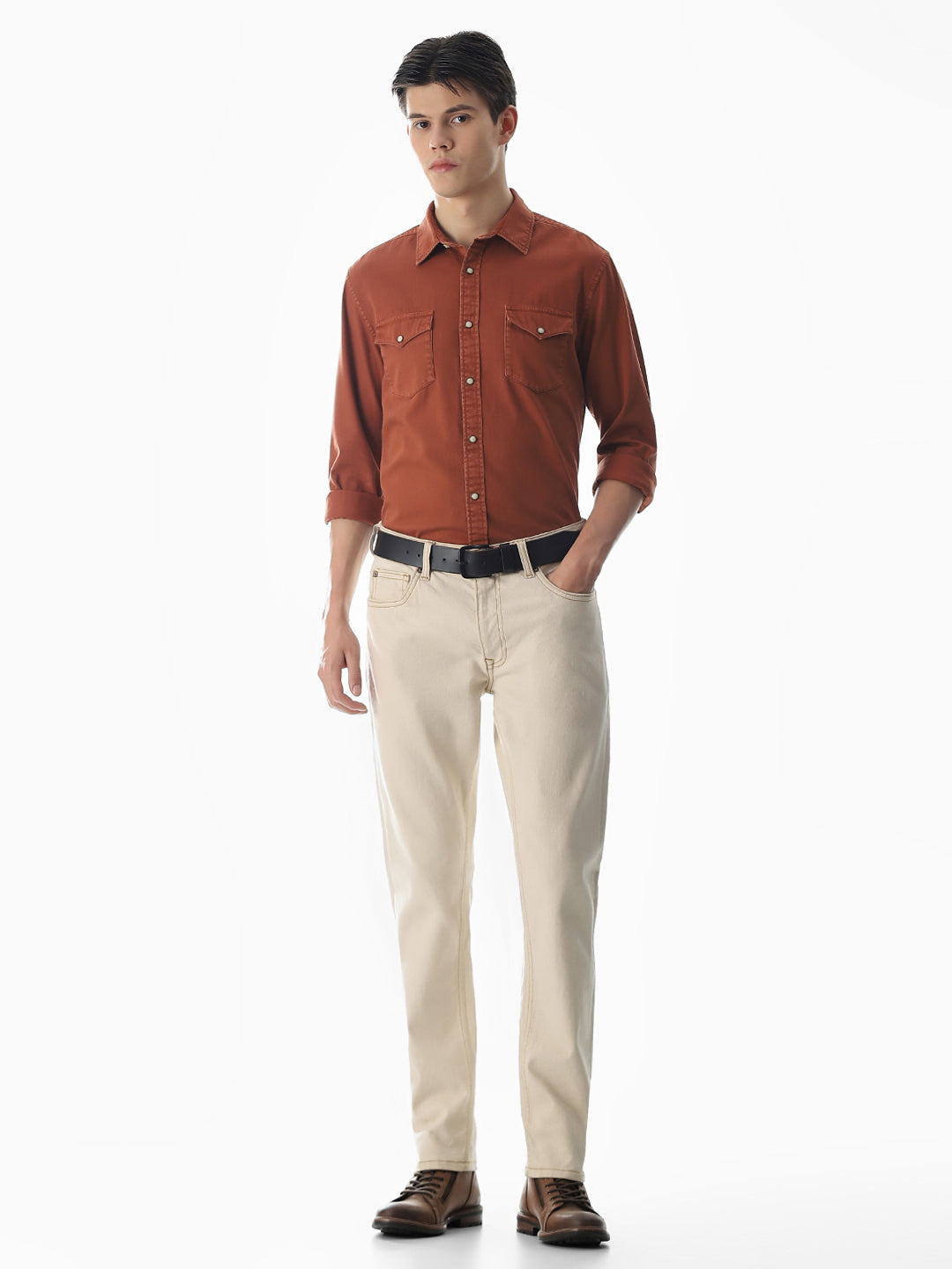 2 Patch Pocket Ginger Brown Shirt
