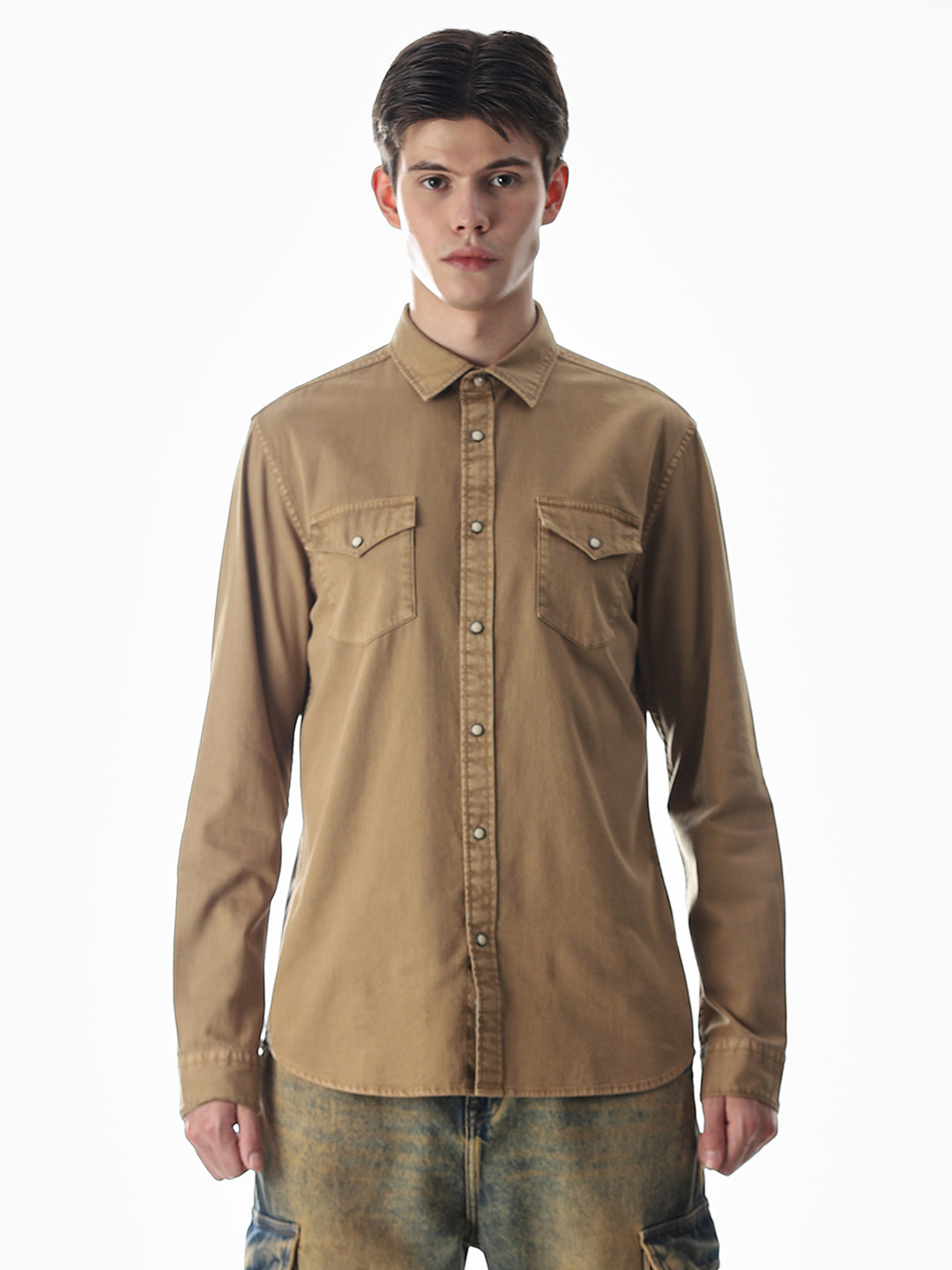 2 Patch Pocket Brown Shirt