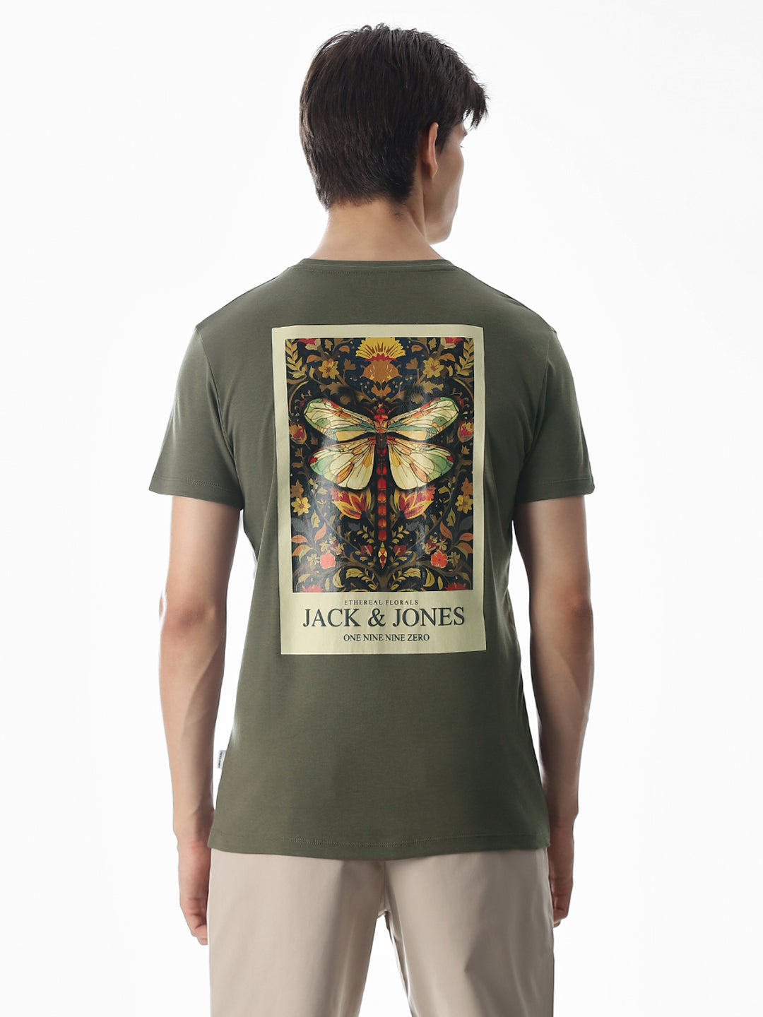 Dragonfly Print Cotton T-shirt