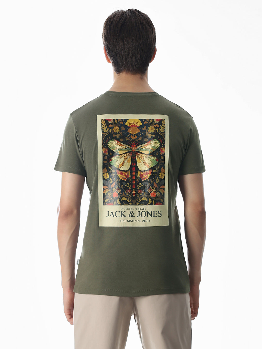 Dragonfly Print Cotton T-shirt