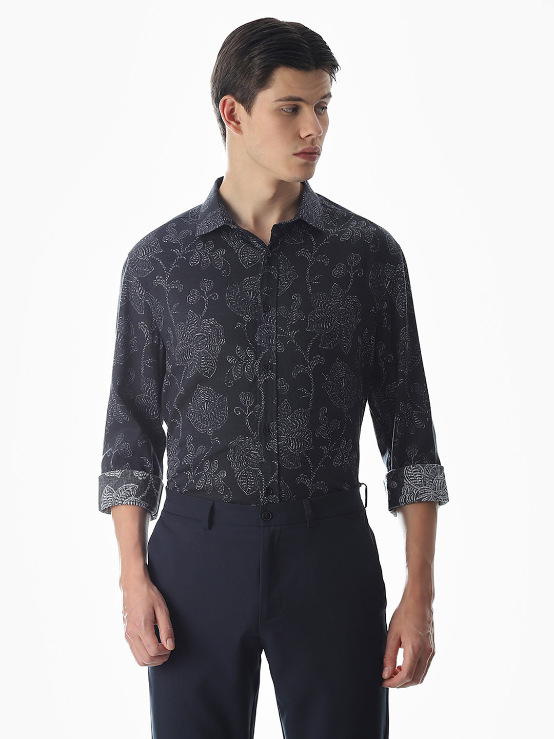Linen Blend Printed Shirt