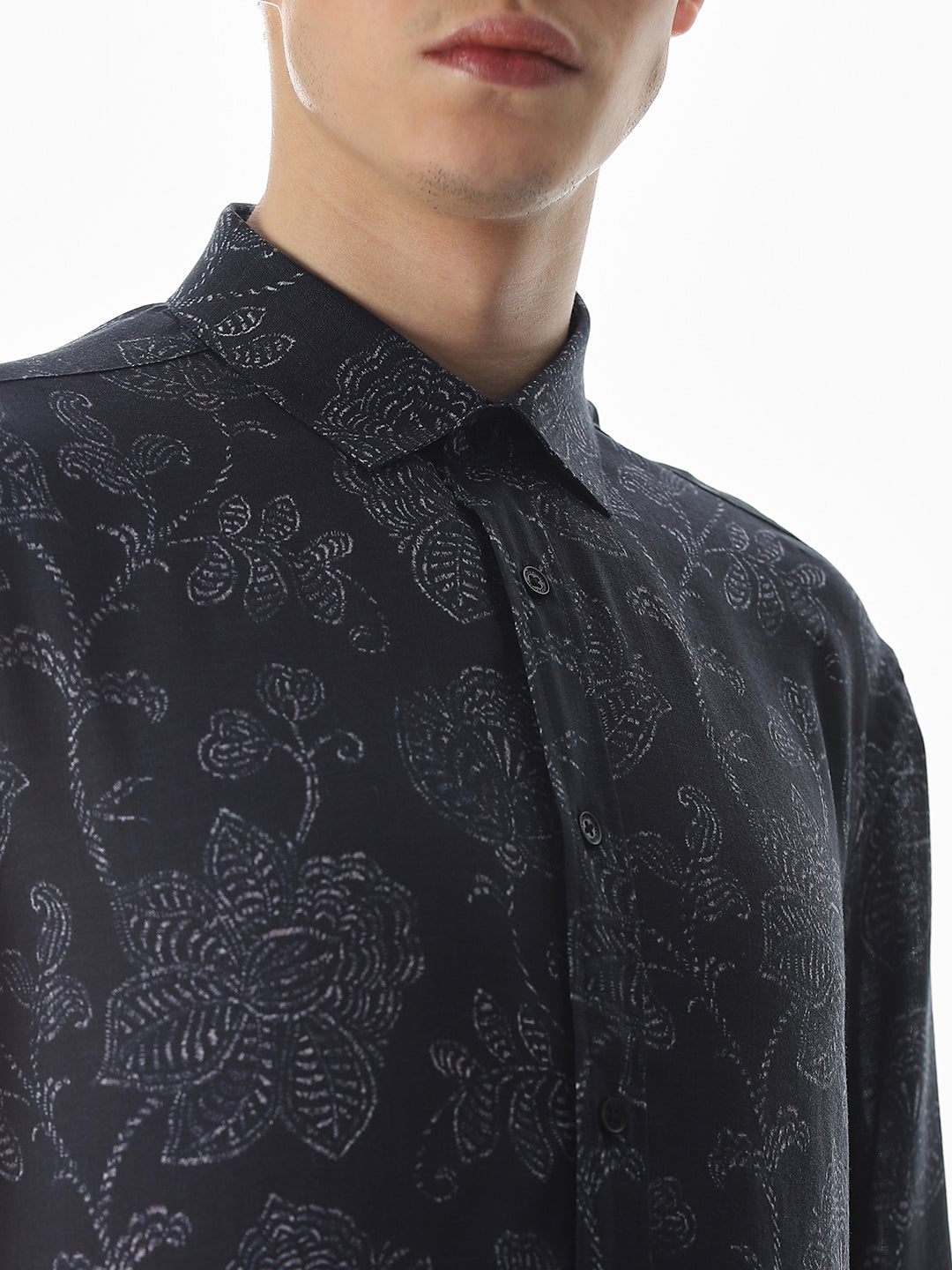 Linen Blend Printed Shirt