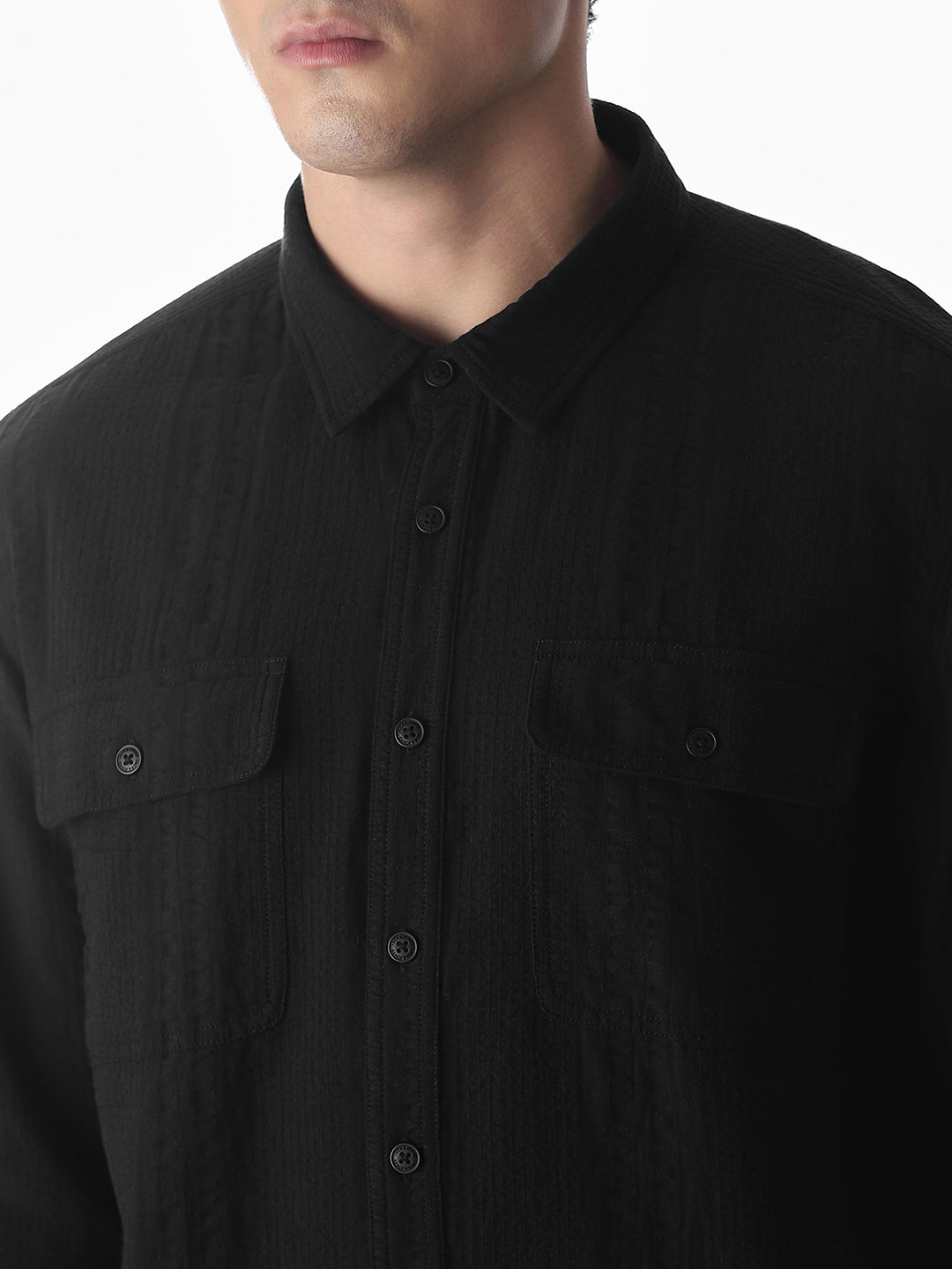 Oversized Black Full Sleeves Shirt