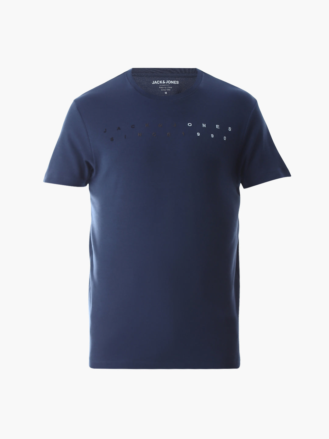 Embroidered Print T-Shirt - Blue