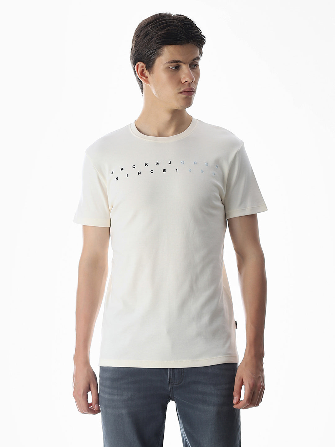 Embroidered Print T-Shirt - White
