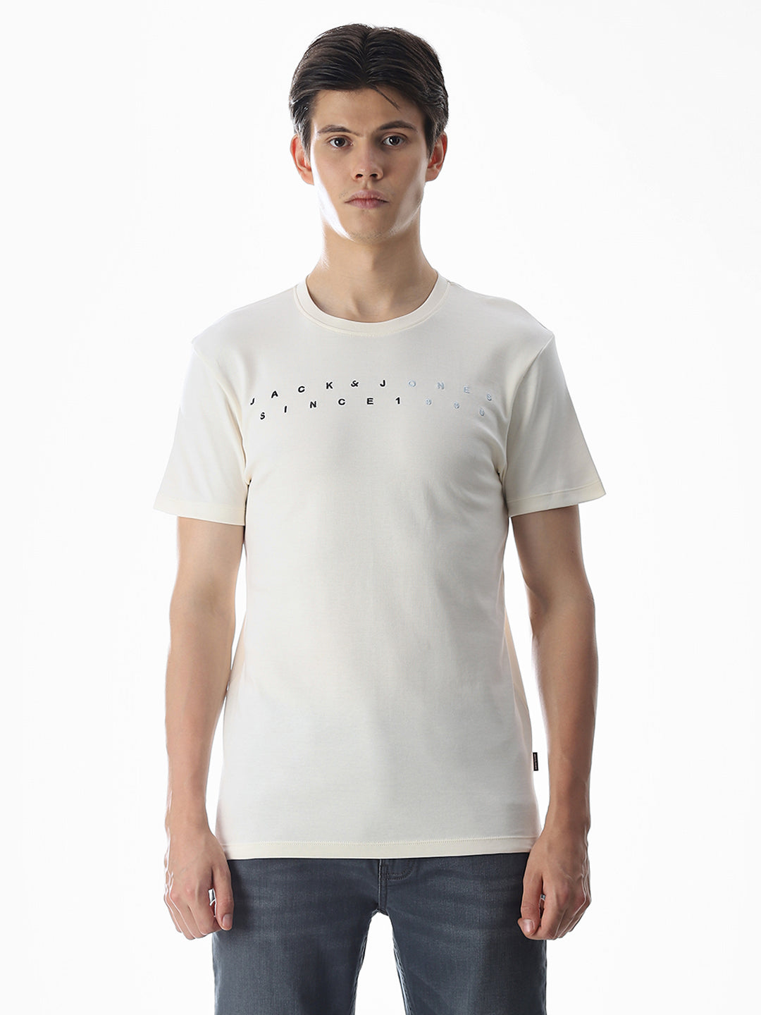 Embroidered Print T-Shirt - White
