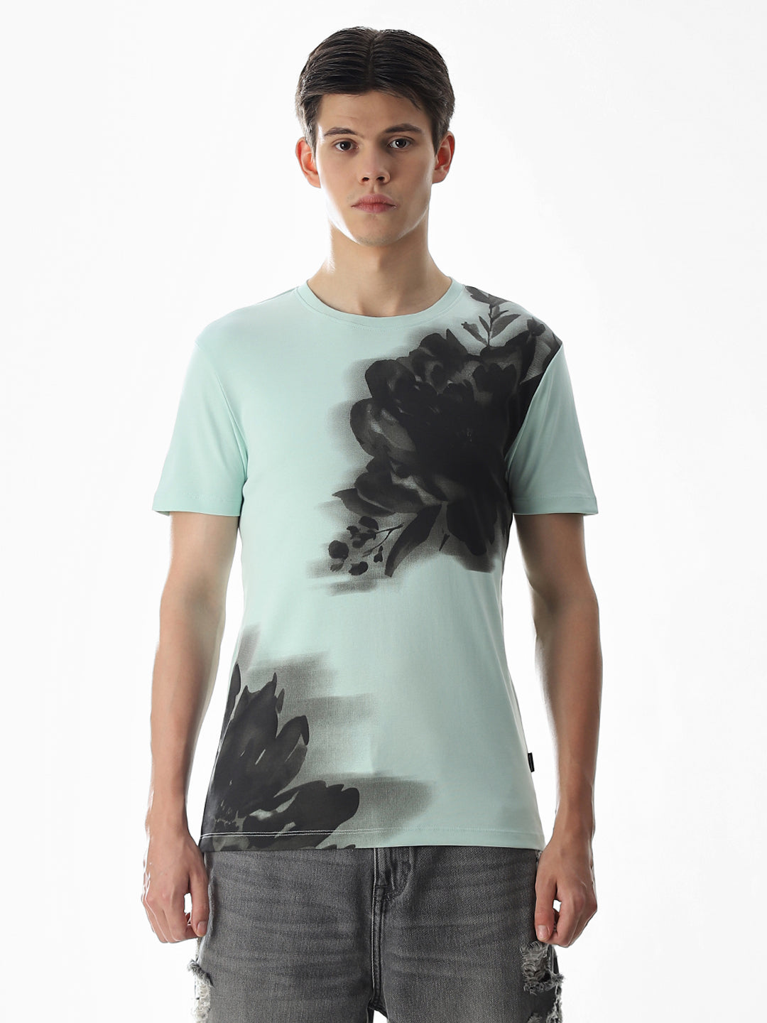 Printed Slim Fit T-shirt - Green