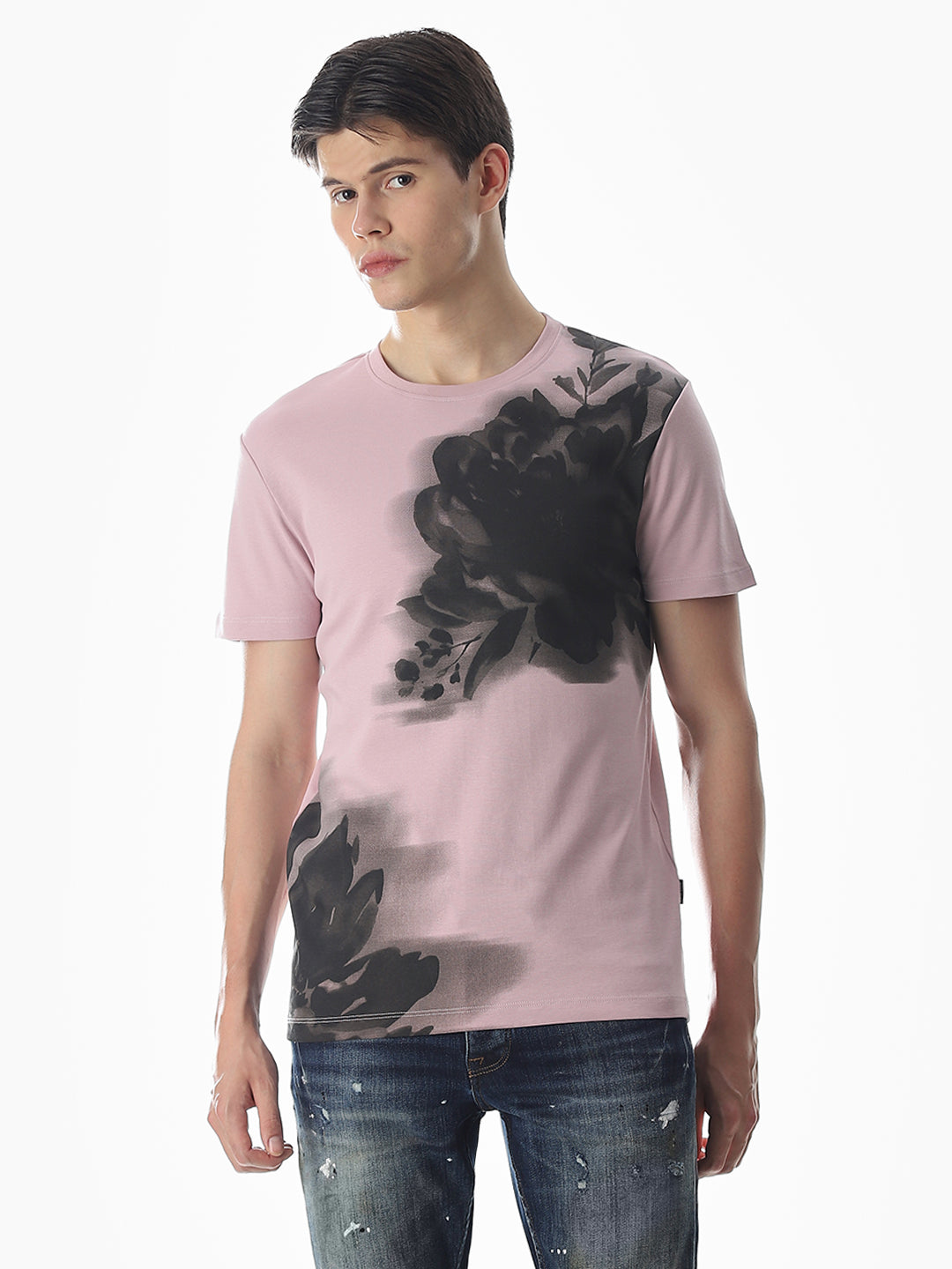 Printed Slim Fit T-shirt - Purple