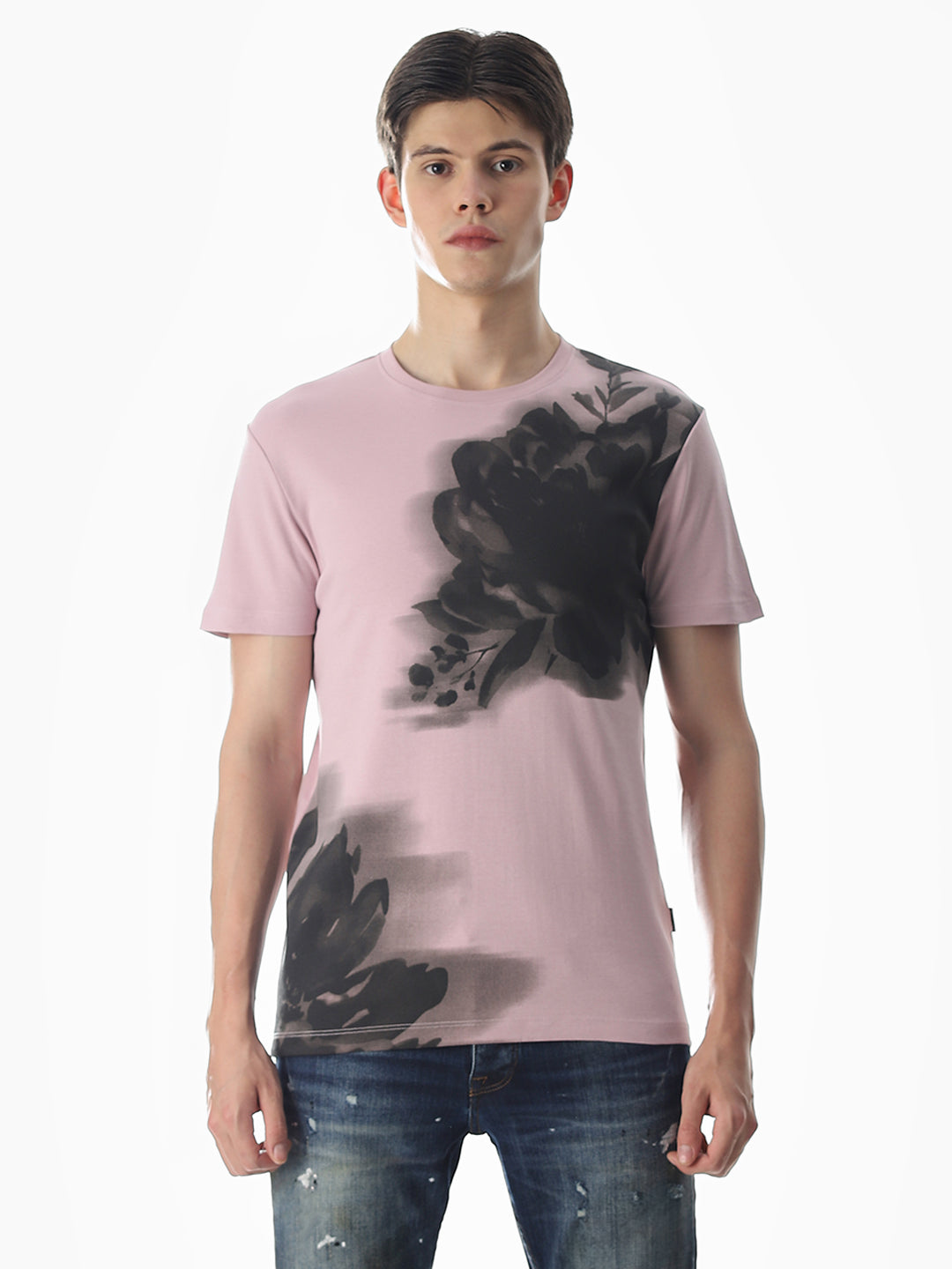 Printed Slim Fit T-shirt - Purple