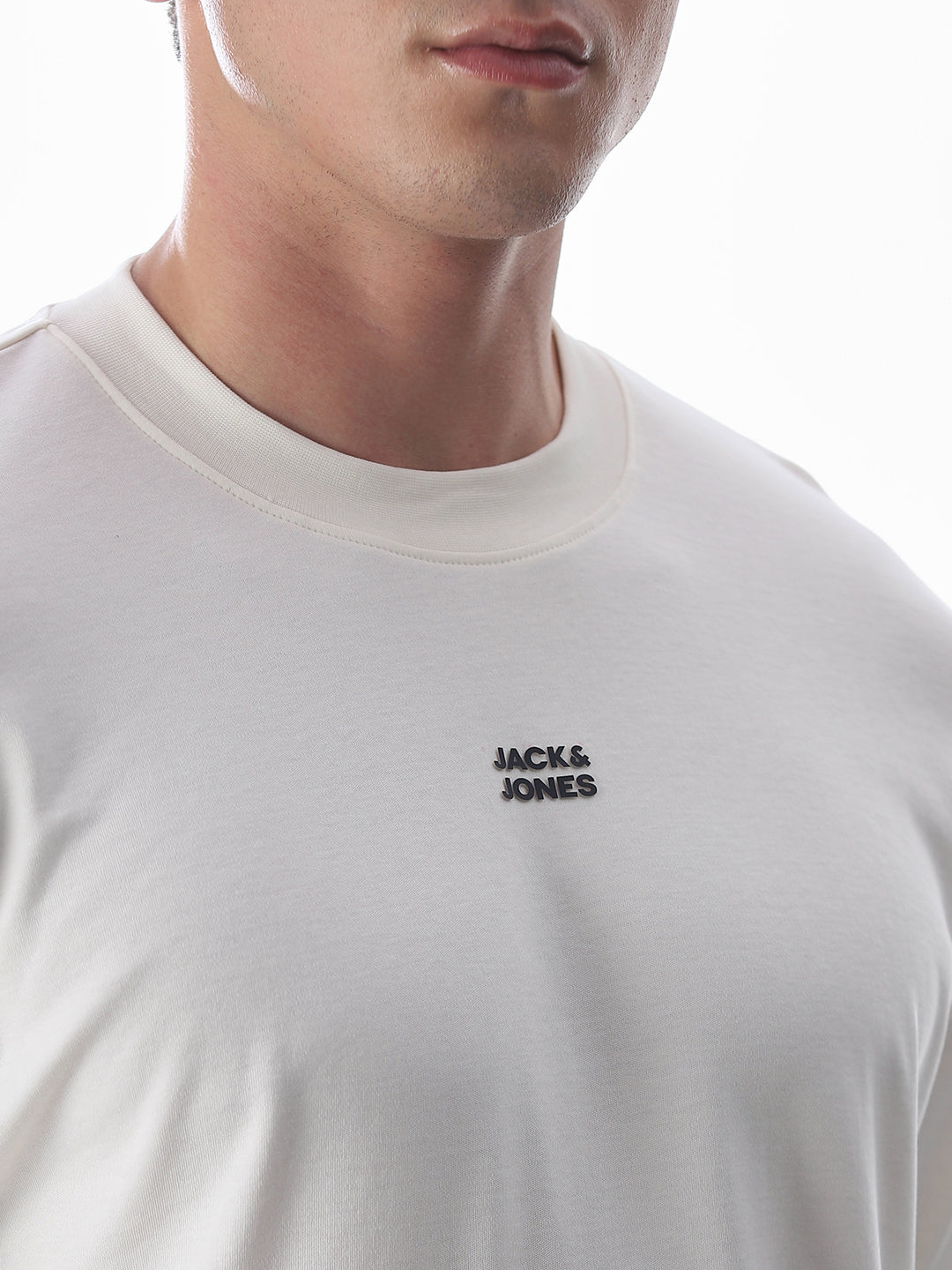 Oversized Knitted Printed T-shirt - White