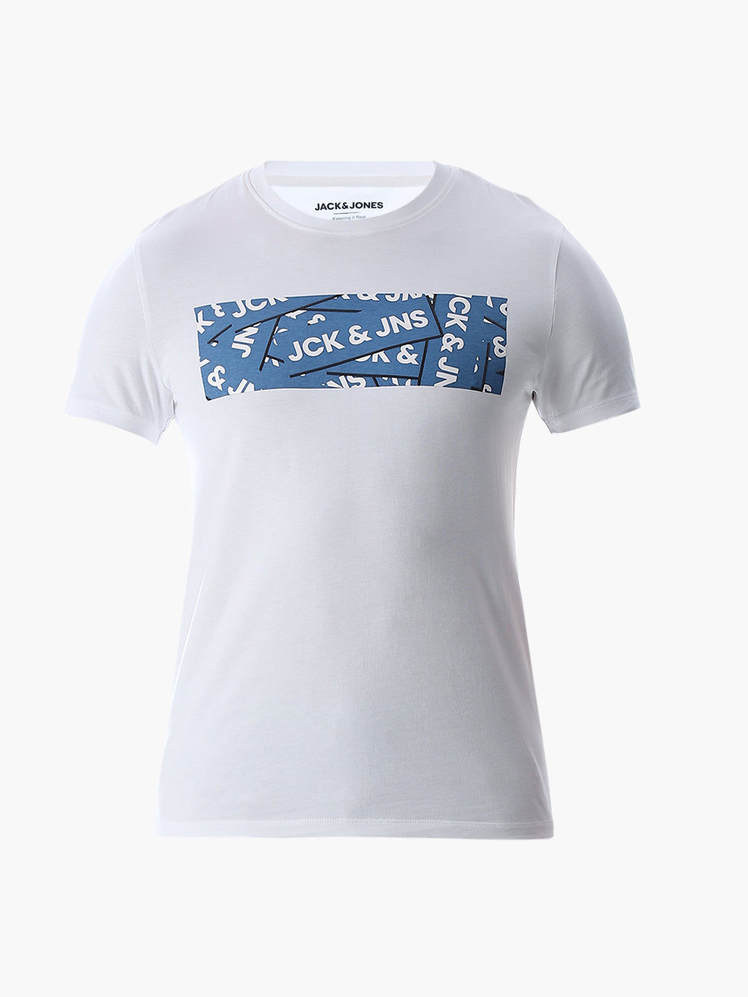 Chest Print Slim Fit T-shirt - White