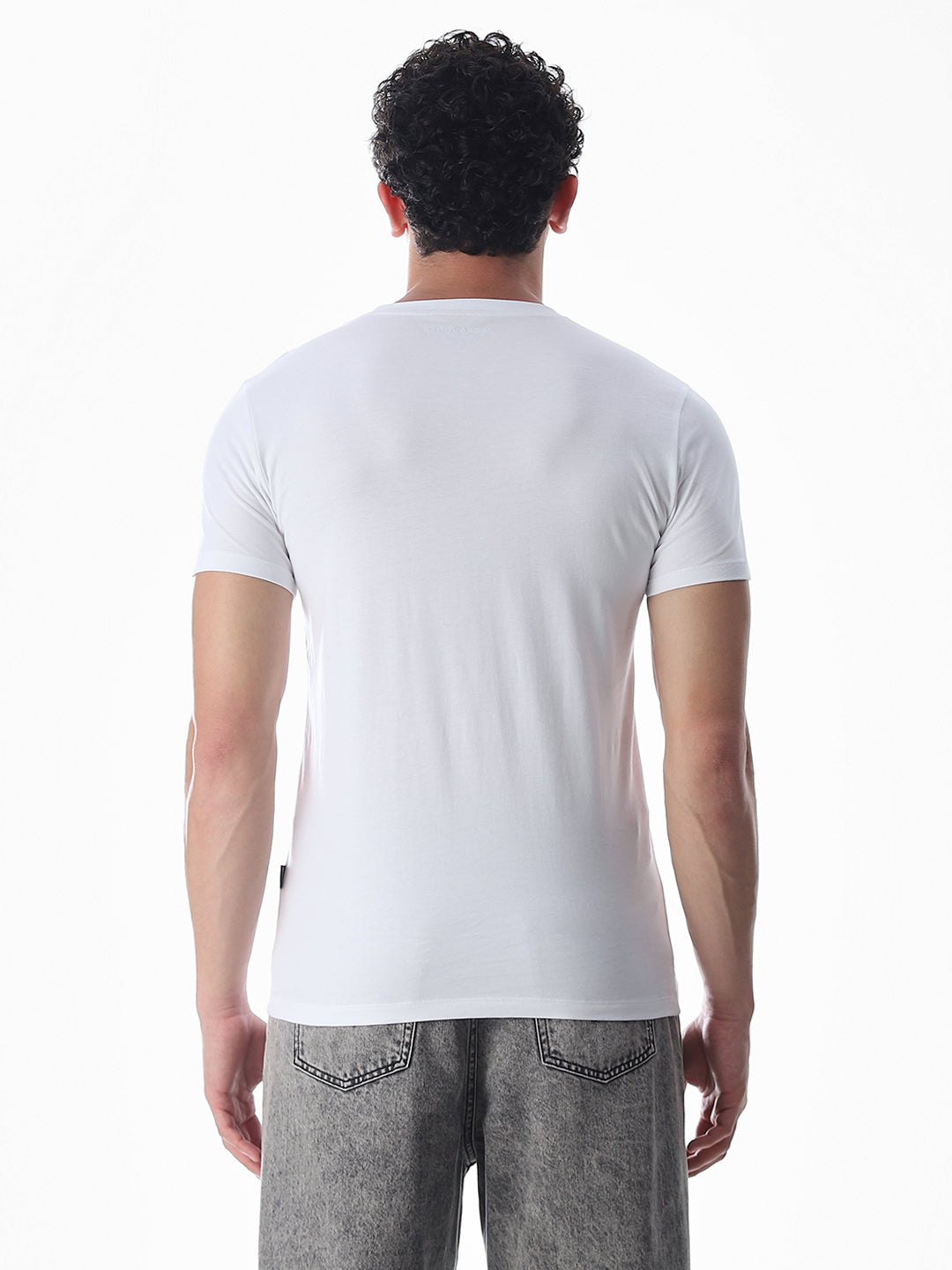 Chest Print Slim Fit T-shirt - White