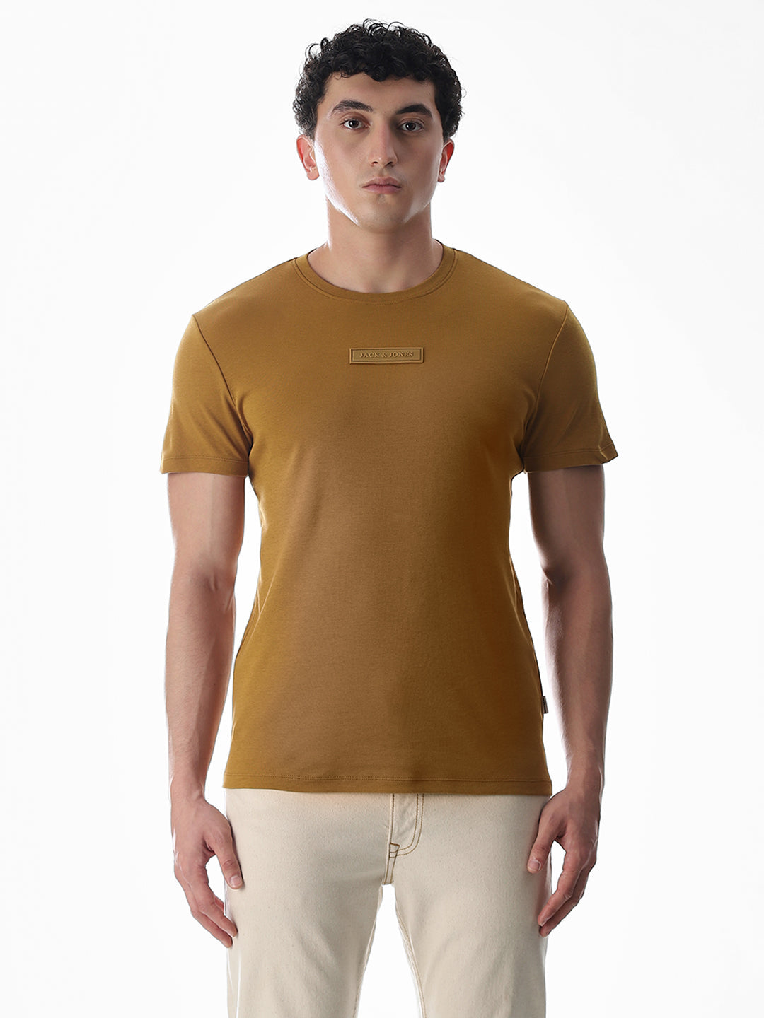 Slim Fit Crew Neck T-shirt - Golden Brown