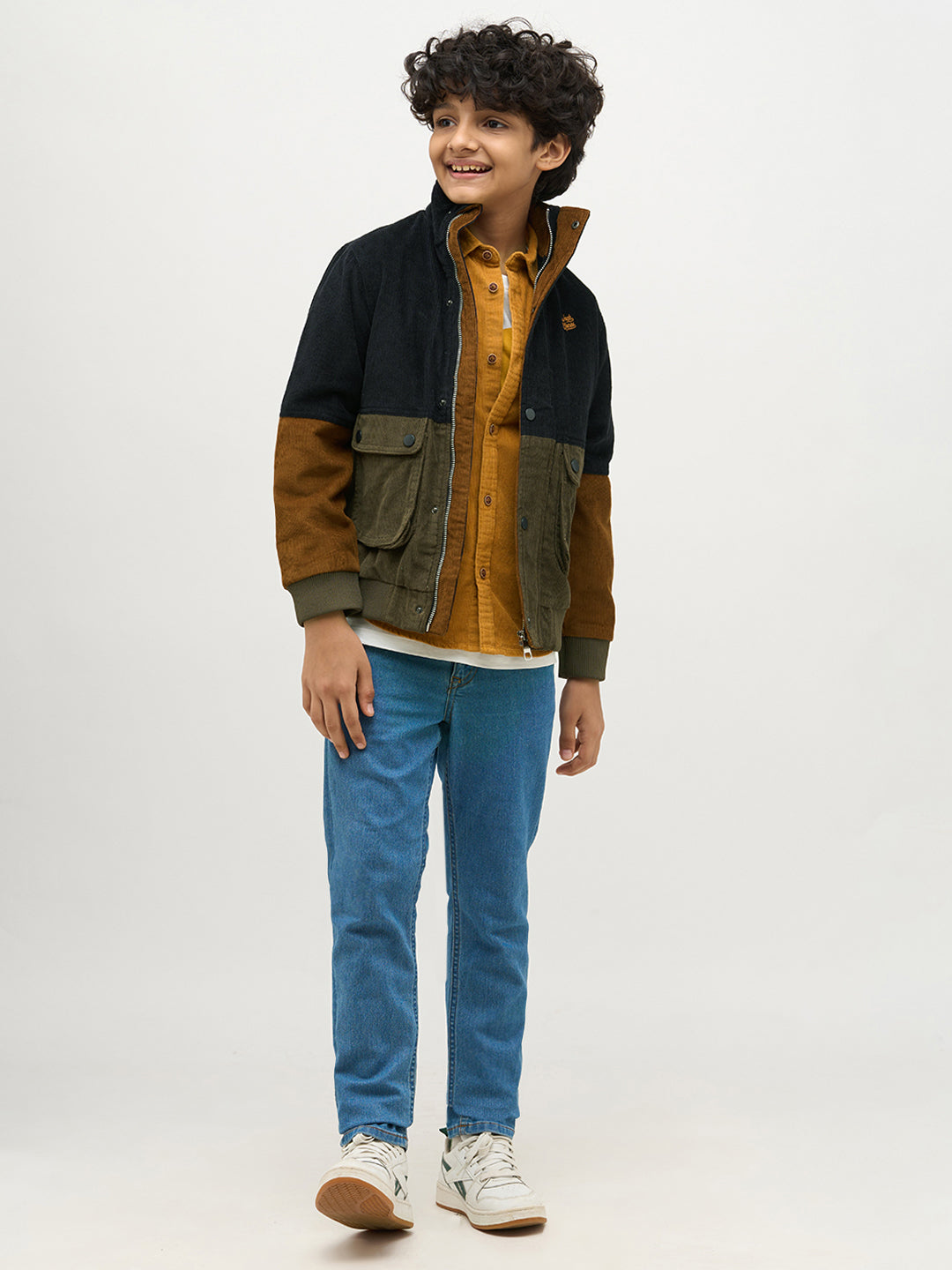 Boys Colourblocked Corduroy Jacket - Main Image