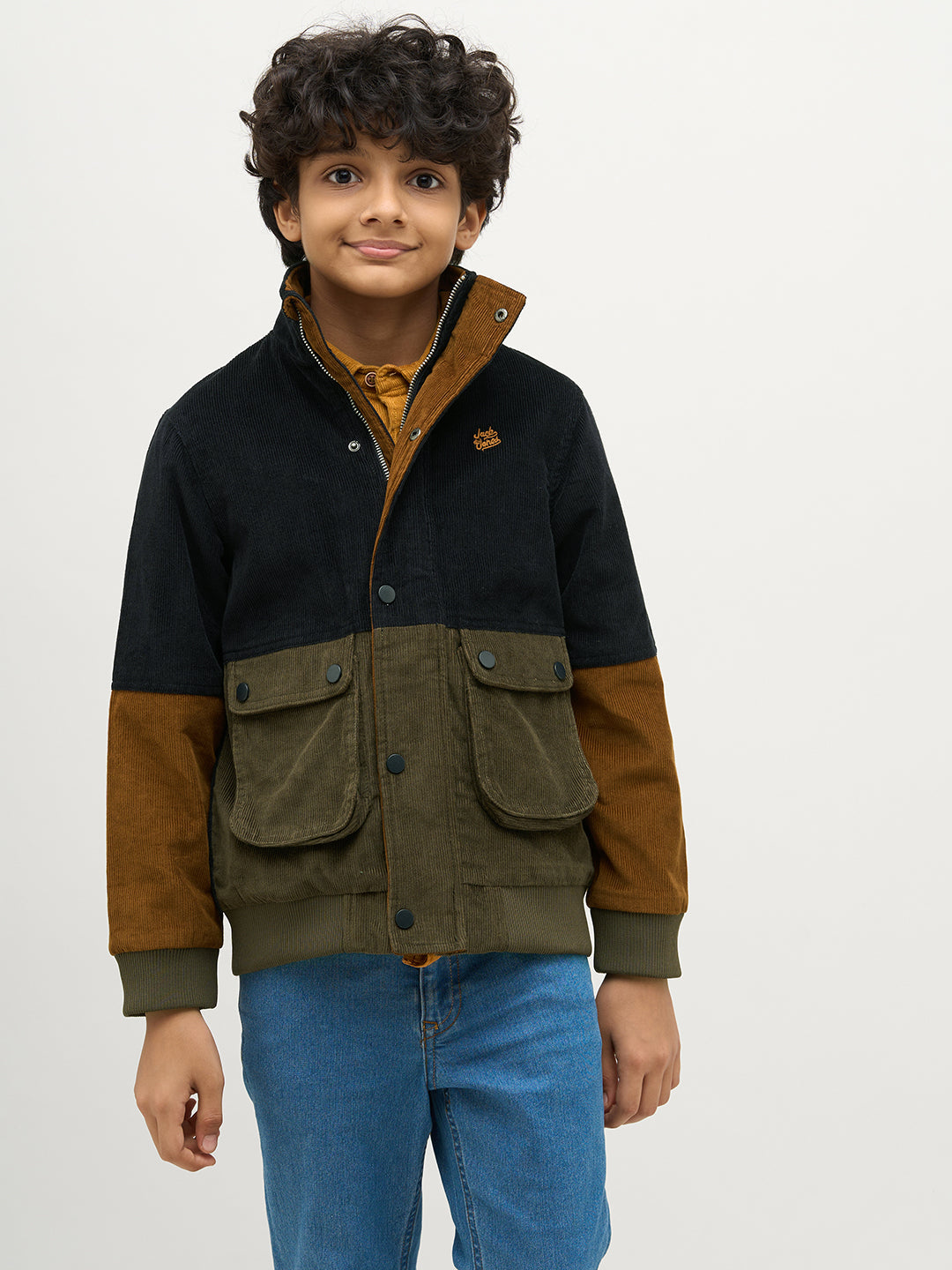 Boys Colourblocked Corduroy Jacket