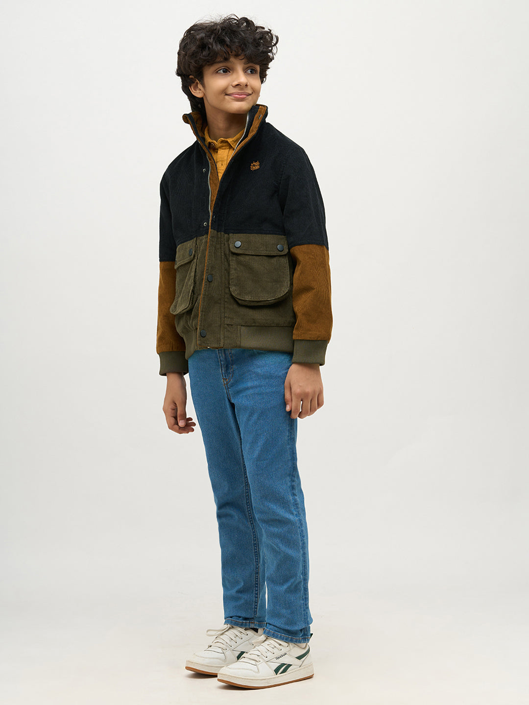 Boys Colourblocked Corduroy Jacket