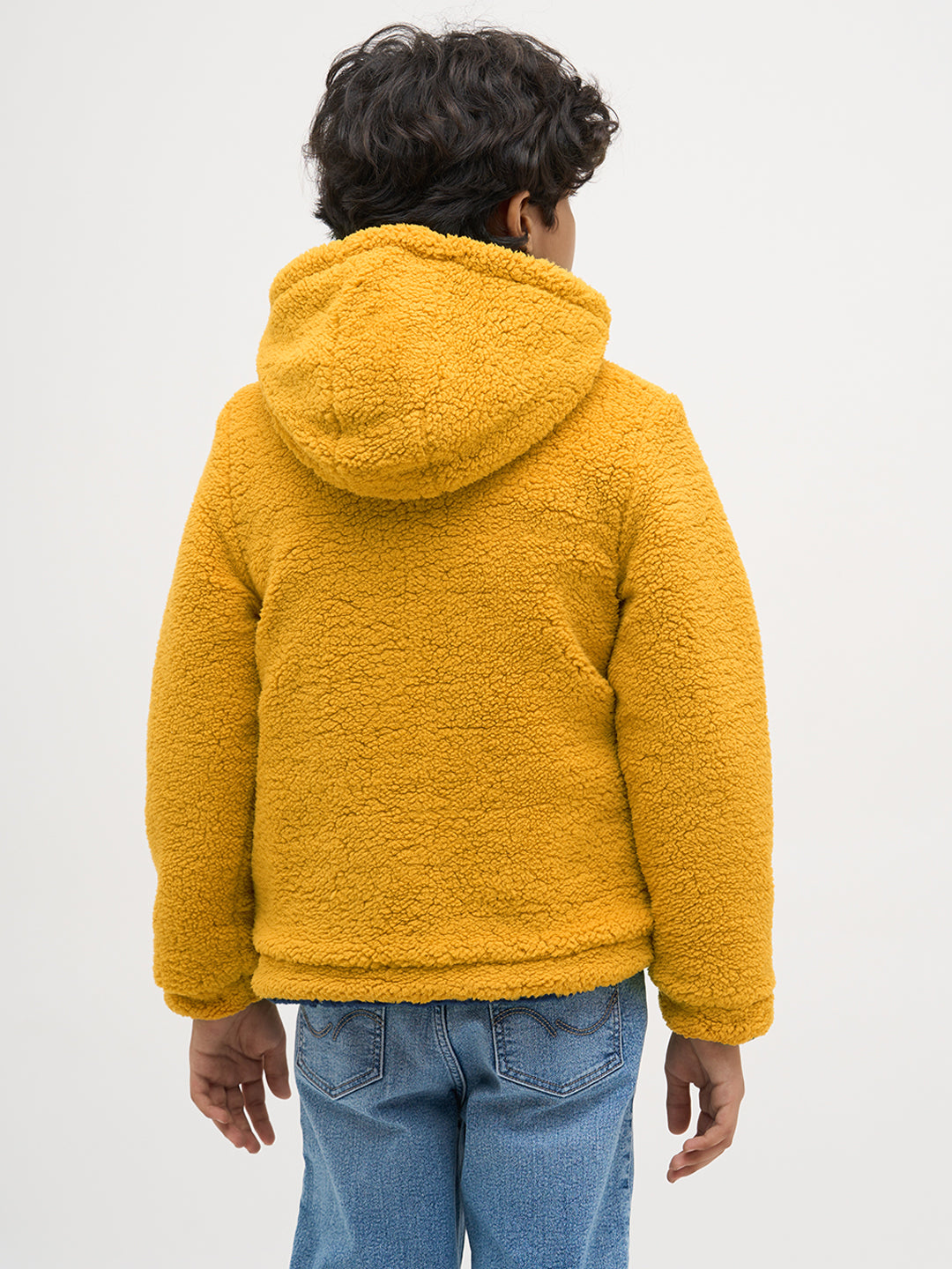 Boys Reversible Sherpa Colourblocked Hooded Zip Jacket