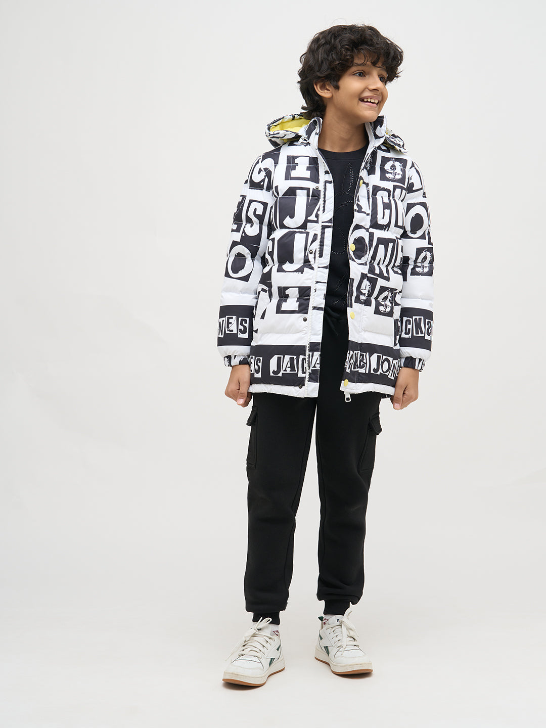 Boys Typographic Print Hooded Jacket