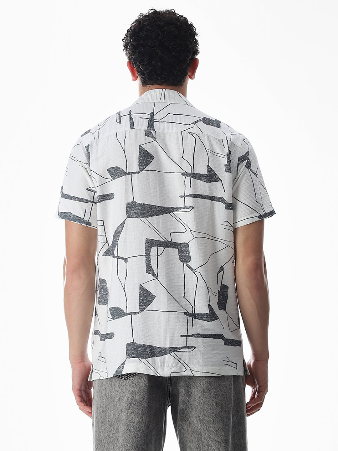 Regular Fit Printed Shirt - Grey