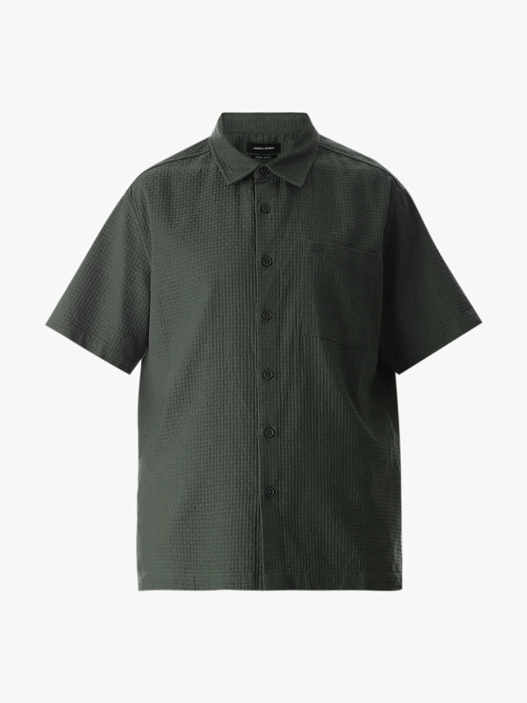 Dobby Olive Green Oversized Shirt