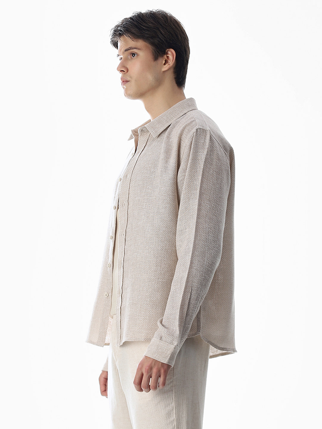 Dobby Full Sleeves Oversized Shirt