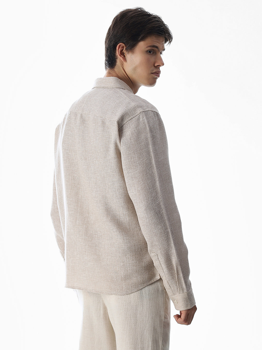 Dobby Full Sleeves Oversized Shirt