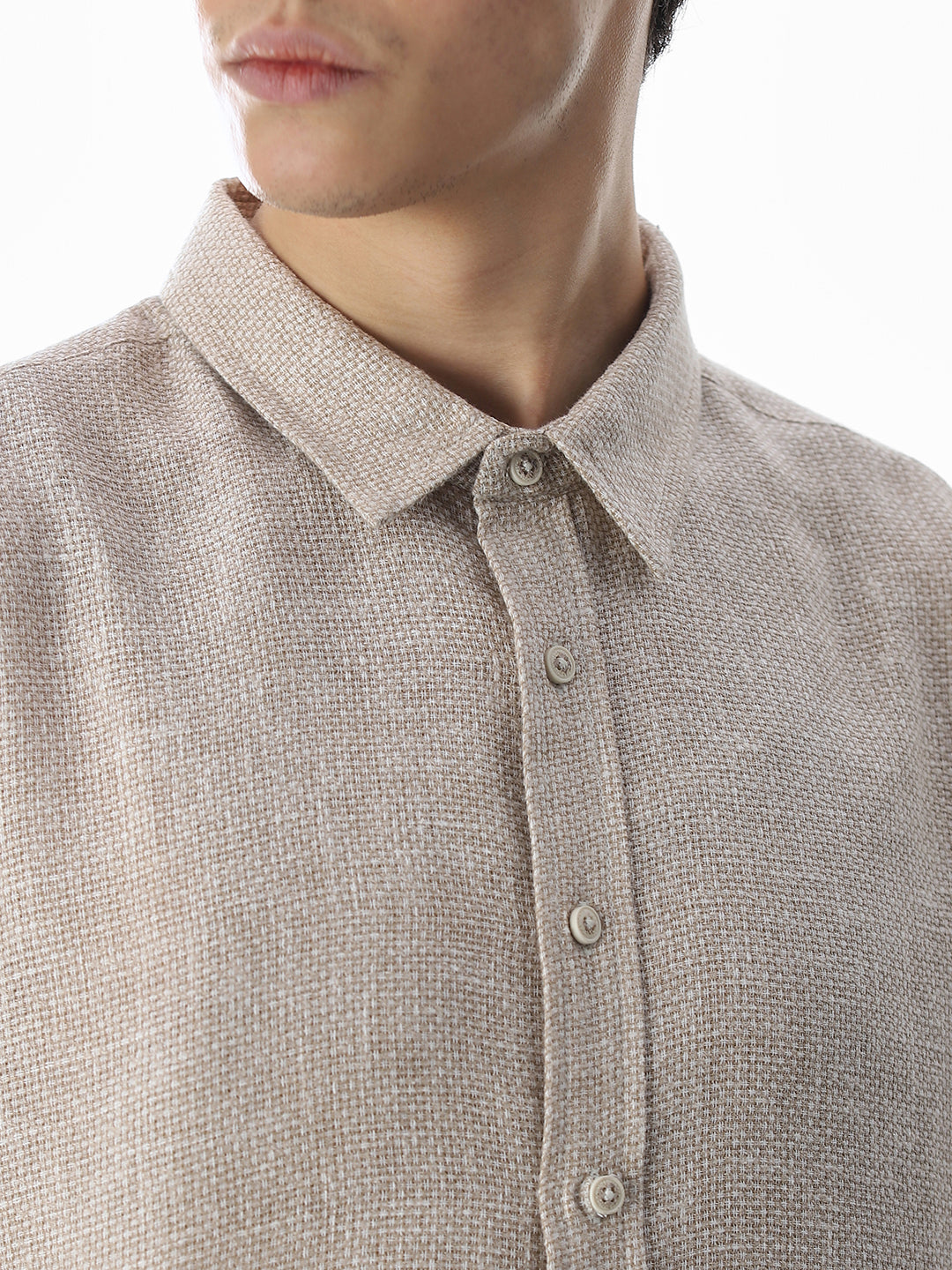 Dobby Full Sleeves Oversized Shirt