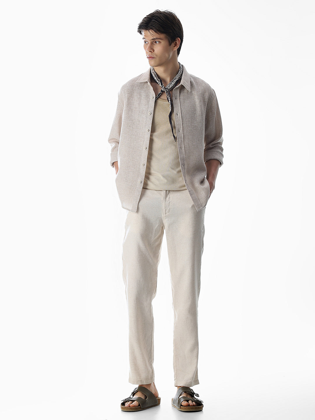 Dobby Full Sleeves Oversized Shirt