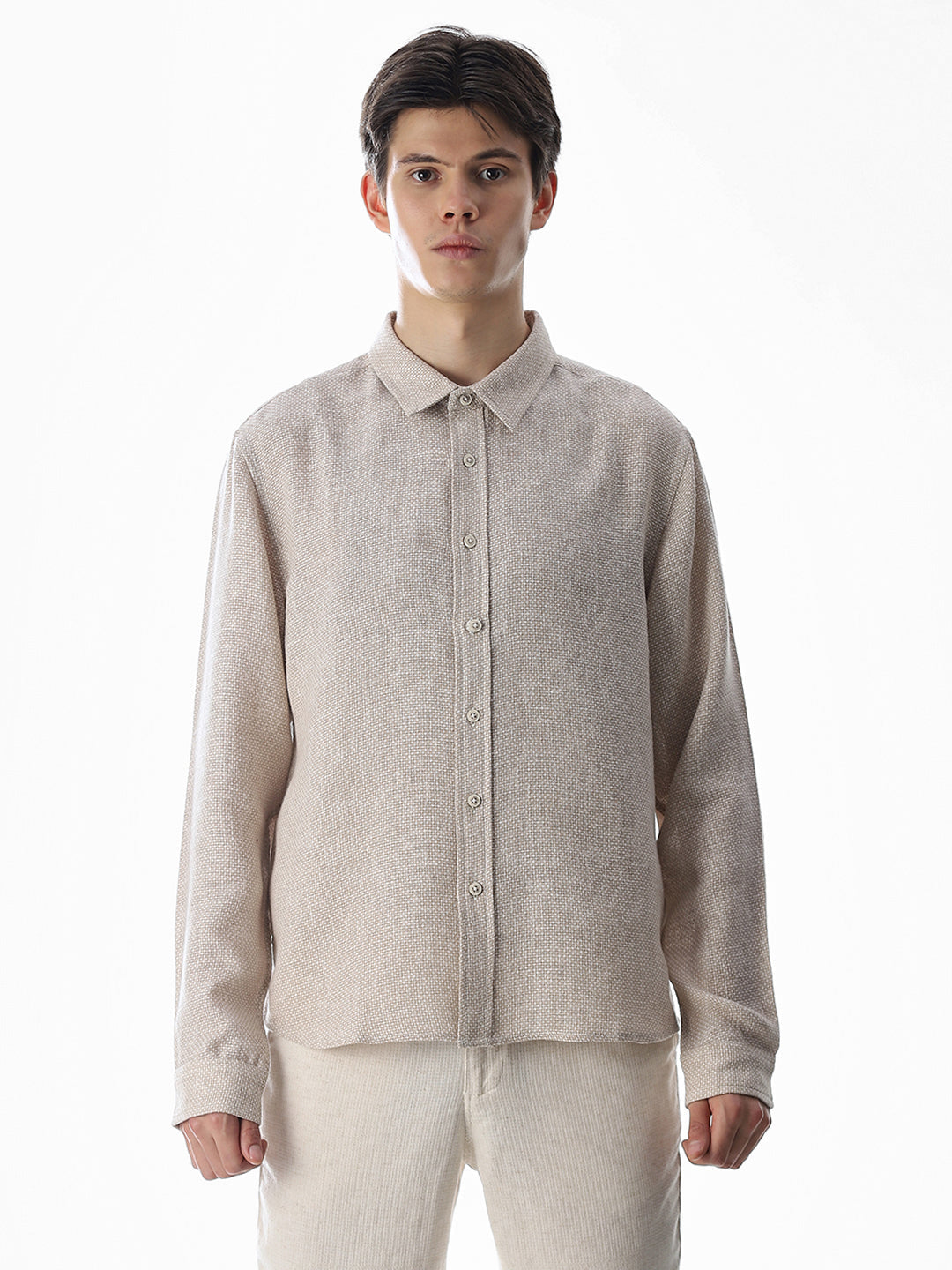 Dobby Full Sleeves Oversized Shirt