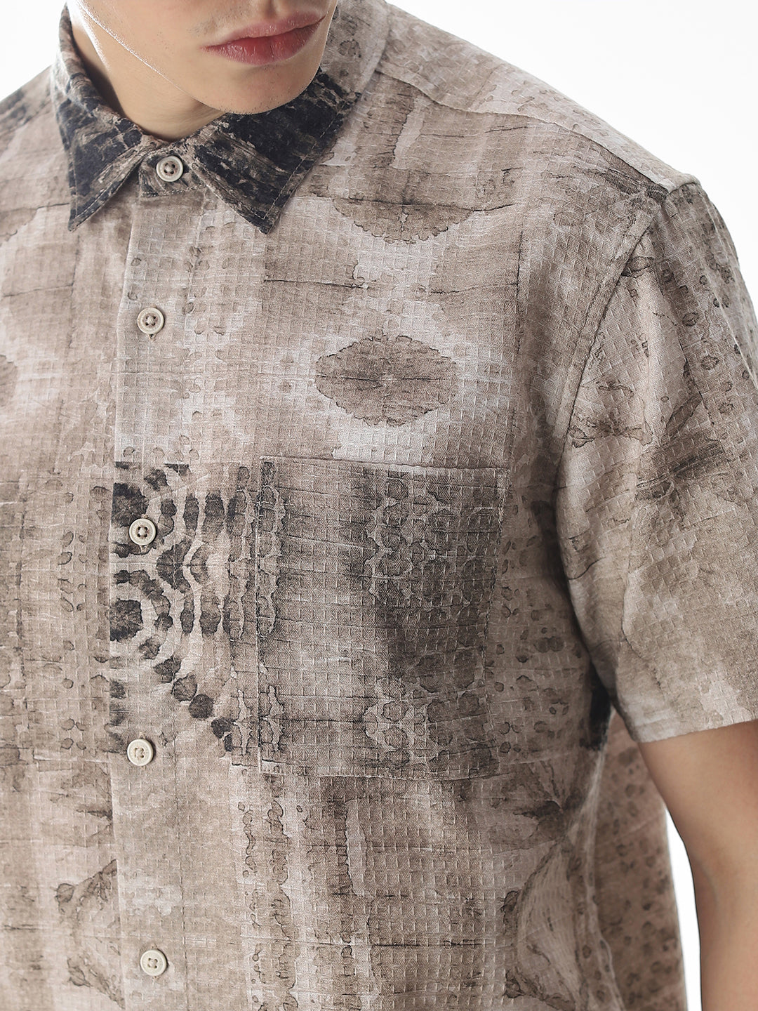 Brown Printed Comfort Fit Shirt
