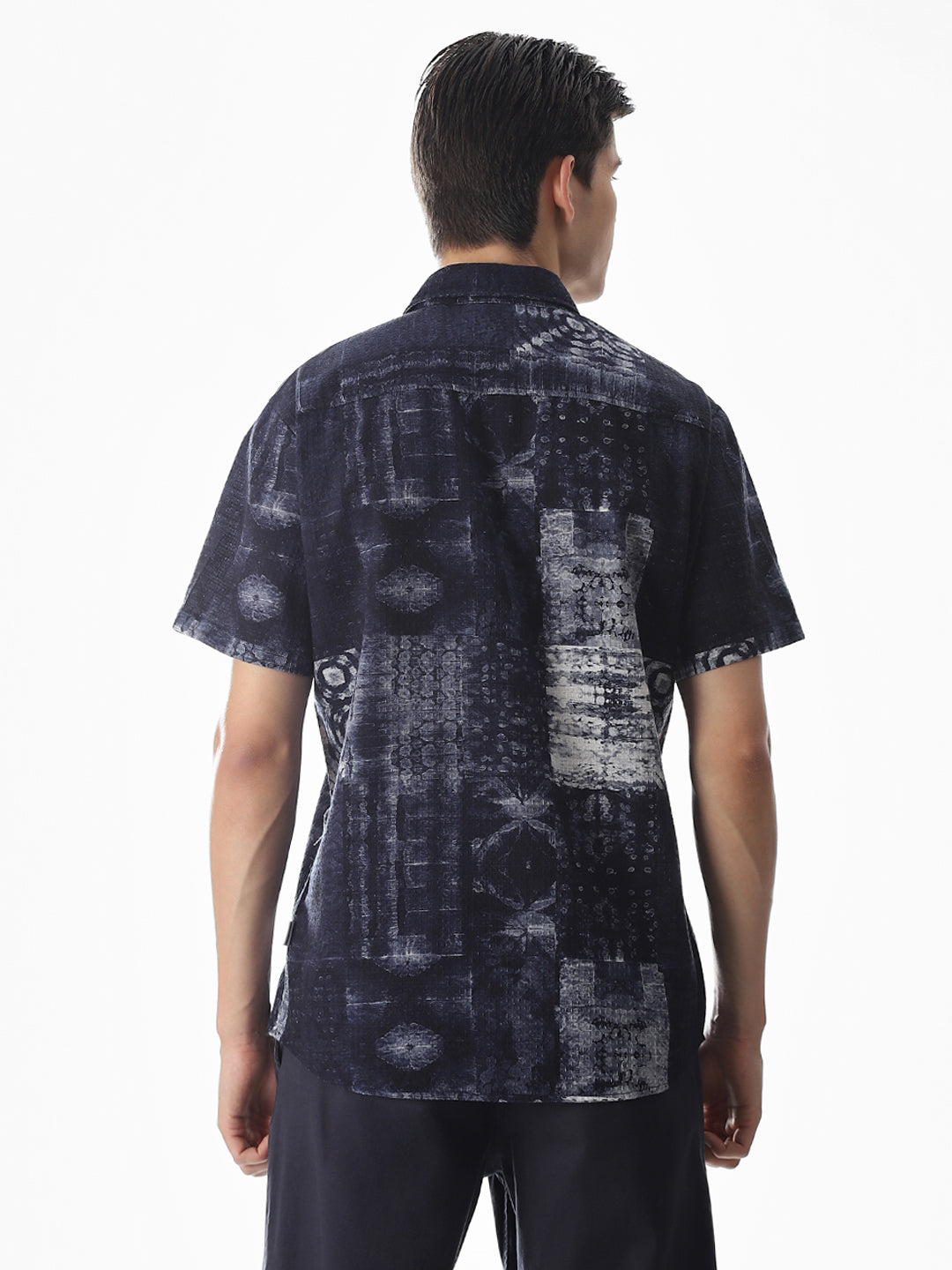 Blue Printed Comfort Fit Shirt