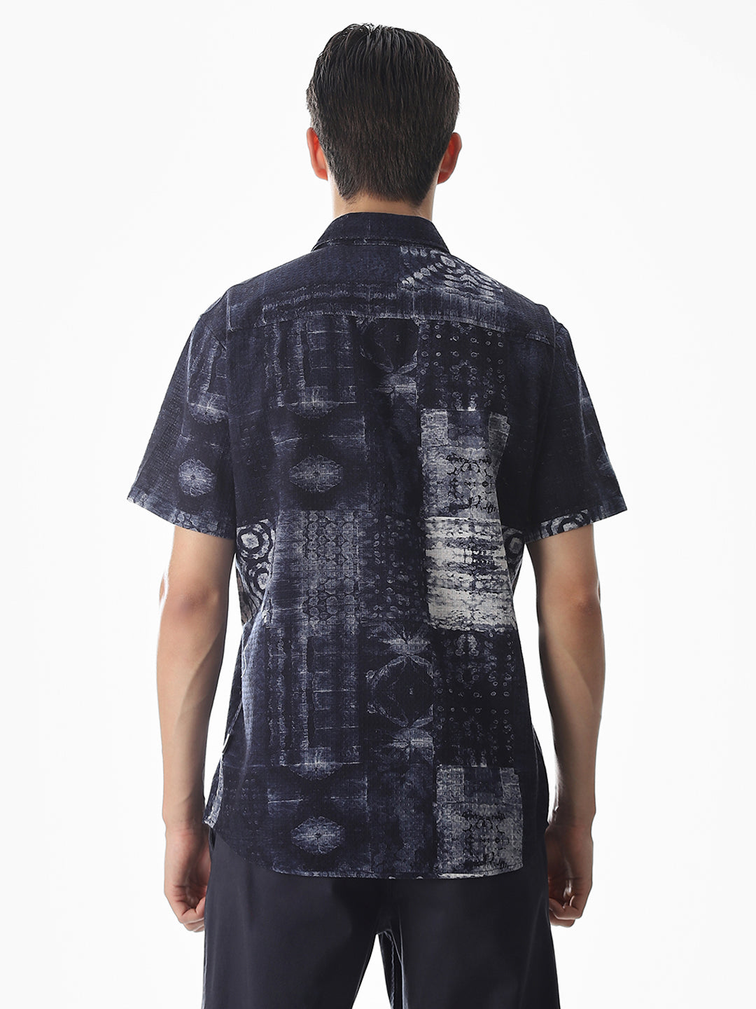 Blue Printed Comfort Fit Shirt