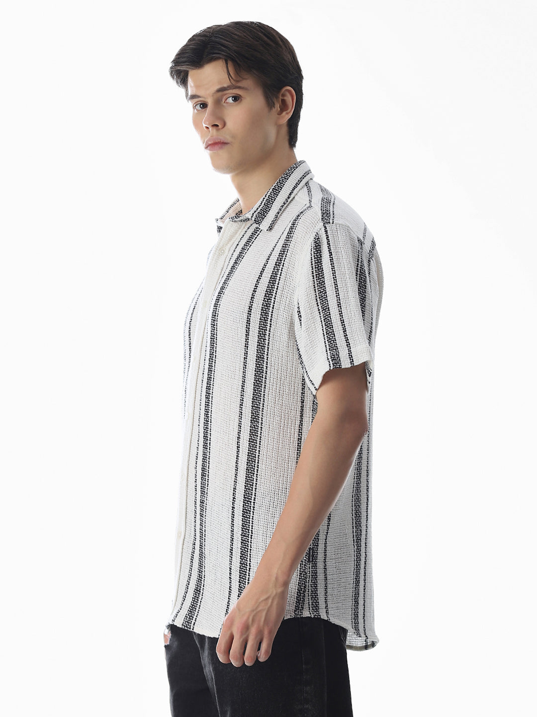 White Striped Oversized Shirt