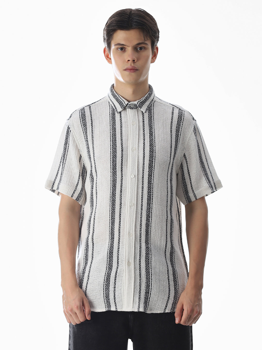 White Striped Oversized Shirt