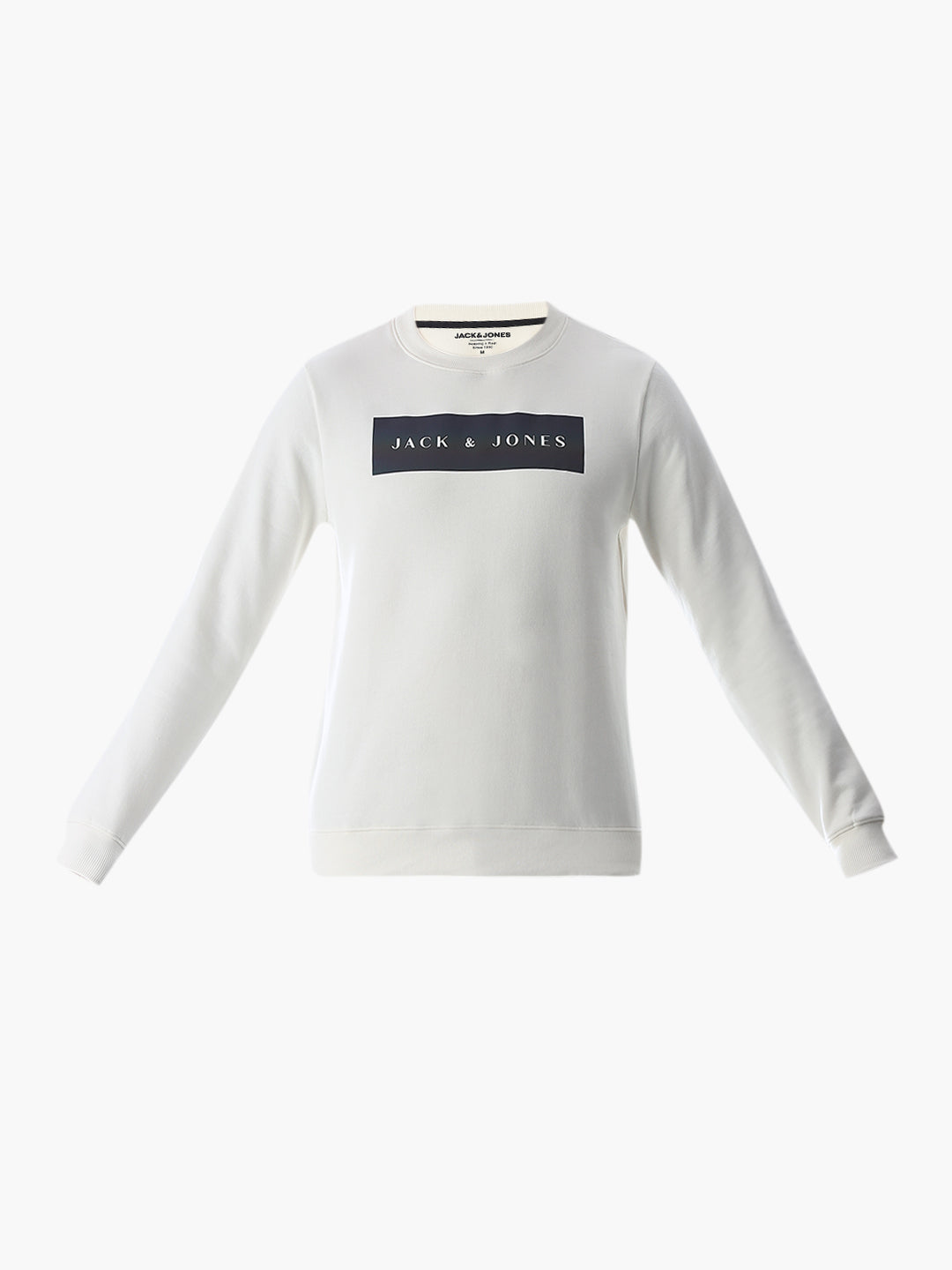 White Printed Regular Fit Sweatshirt