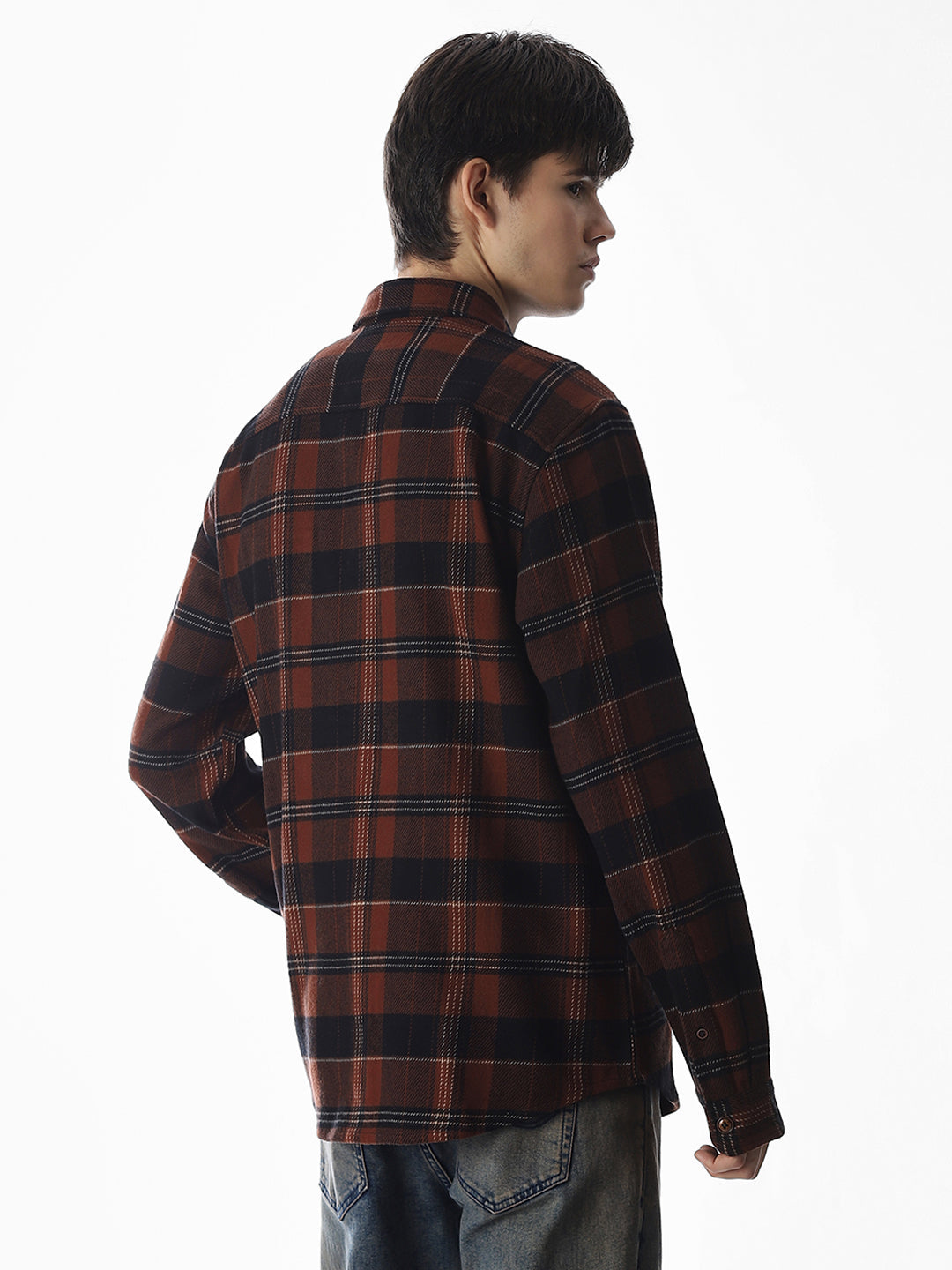 Ginger Brown Check Cotton Shirt