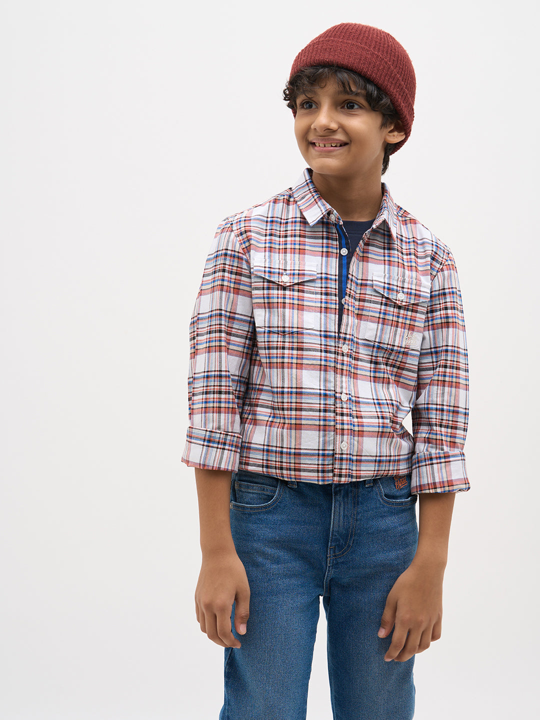 White Check Cotton Shirt