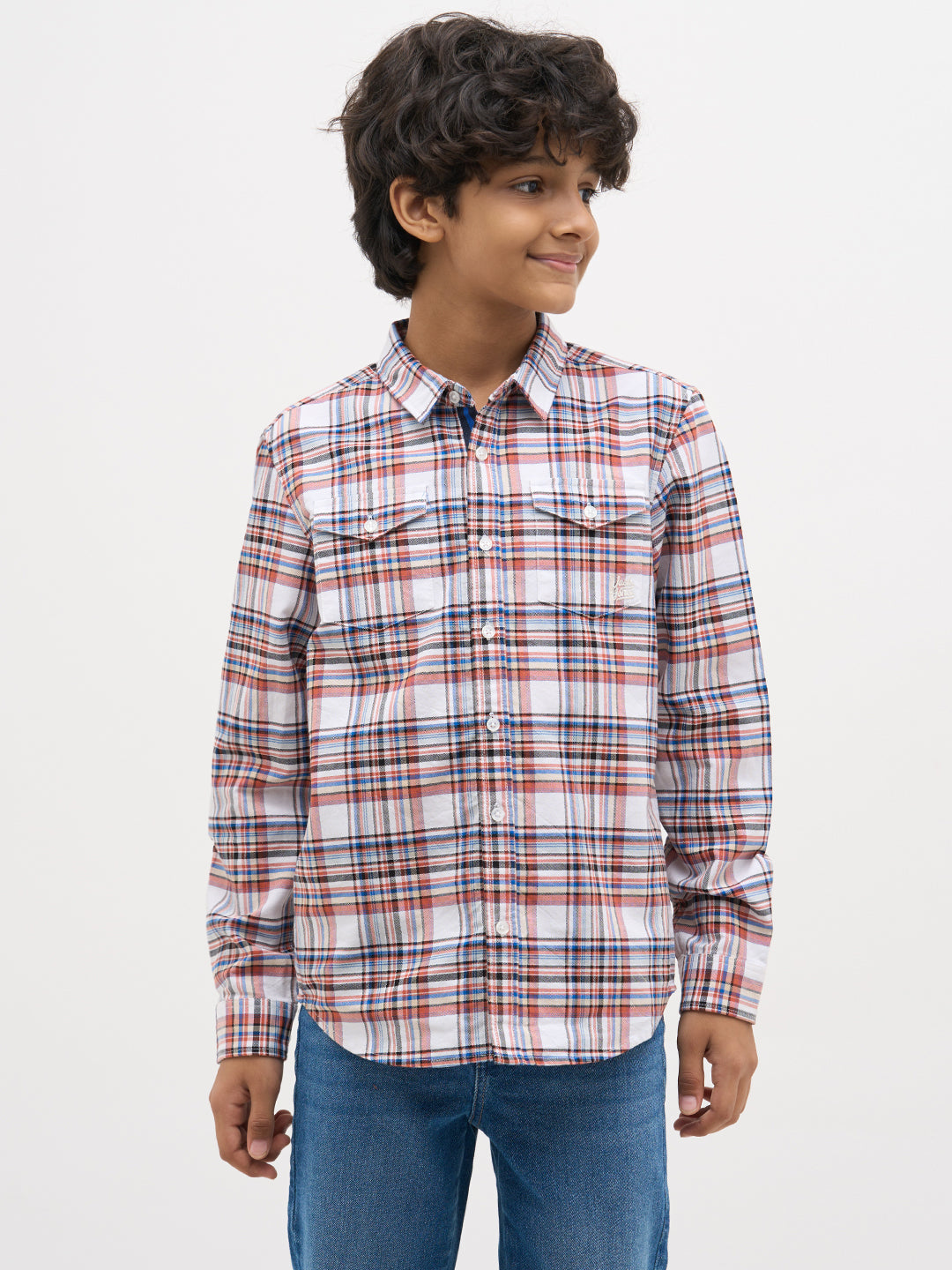 White Check Cotton Shirt